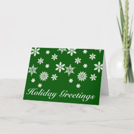 Julhälsningar Grön och Vit Julkort Helgkort