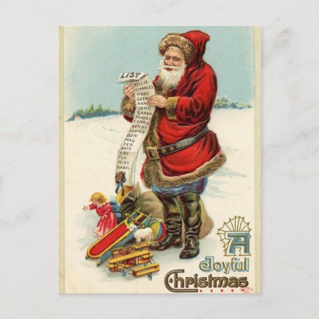 Julhälsningar i Antique Reproduction Helg Vykort (Framsida)