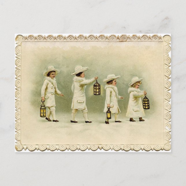 Julhälsningar i Antique Reproduction Helg Vykort (Framsida)