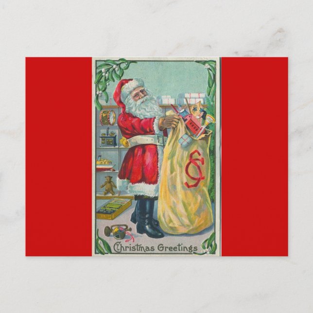 Julhälsningar i Antique Reproduction Helg Vykort (Framsida)