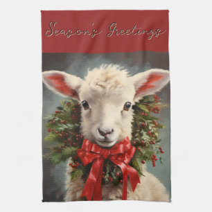 Julhälsningar Jul Lamb Kökshandduk