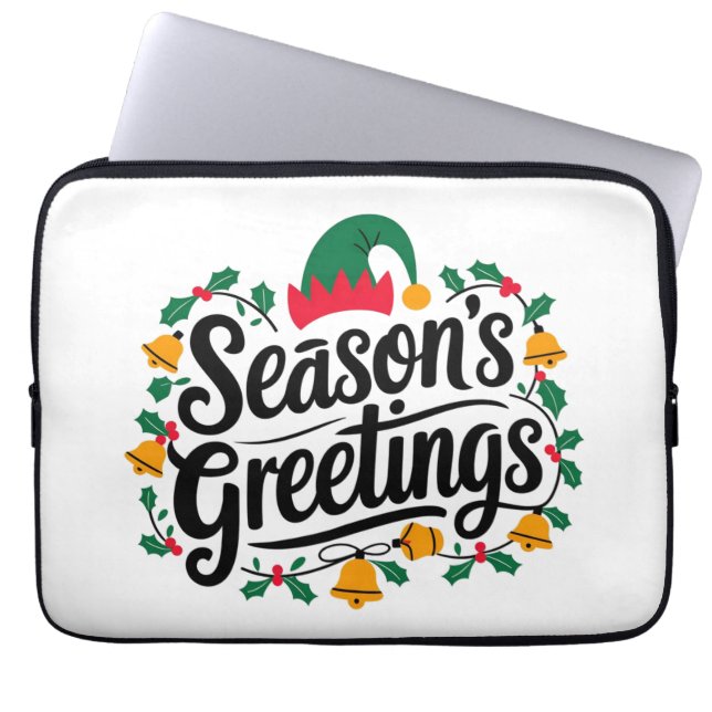 Julhälsningar jul laptop fodral (Framsidan)