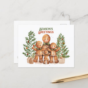 Julhälsningar Jul Pepparkakor Familj Vykort