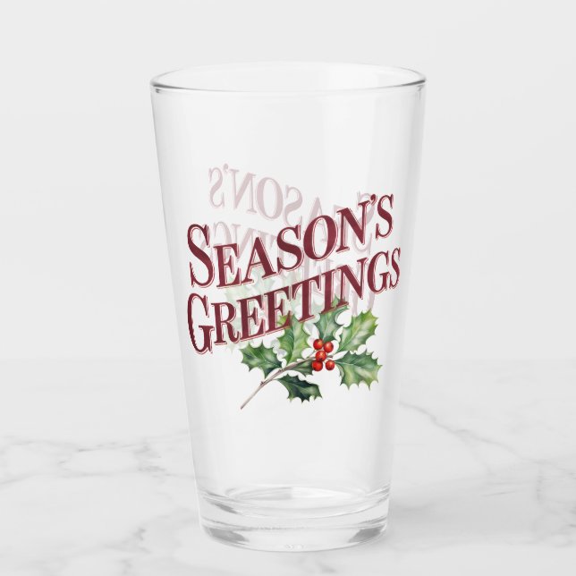 Julhälsningar Jul Typografi Glaskopp (Framsida)