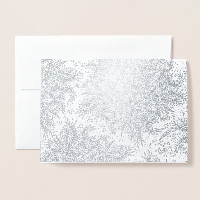 Julhälsningar julkort för silver Kraft Foil Folierat Kort (Framsida med kuvert)
