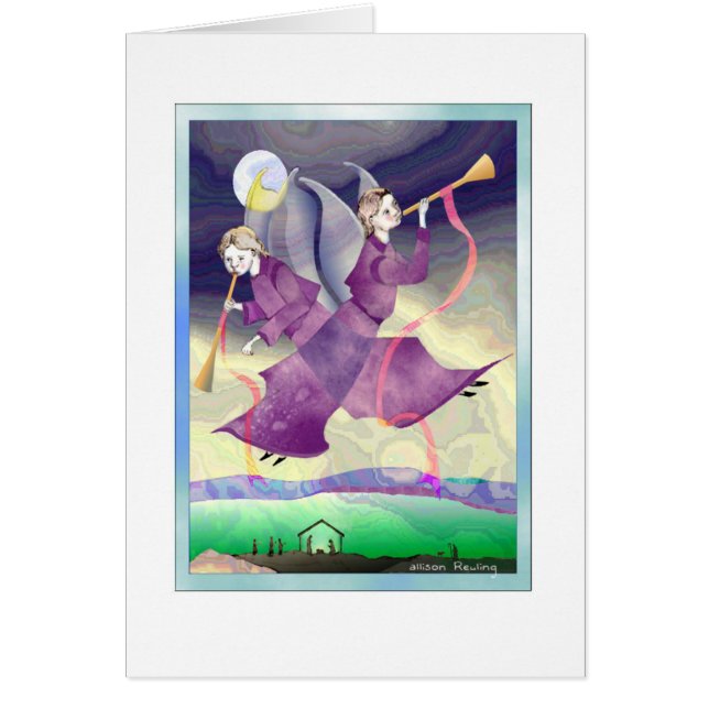 Julhälsningar julkort i Änglar OBS Kort (Framsidan)