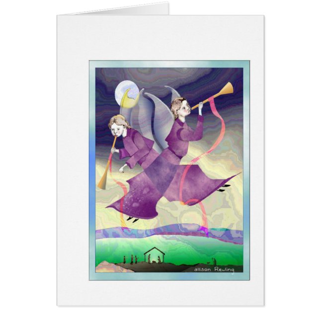 Julhälsningar julkort i Änglar OBS Kort (Framsidan)