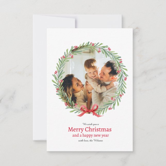 Julhälsningar kort för andningsfoto till jul (Framsida)