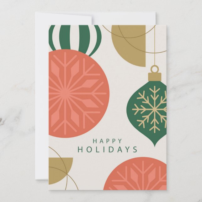 Julhälsningar kort för elegant Festive Ornament (Framsida)