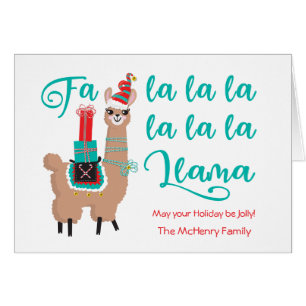 Julhälsningar kort för Fa la Llama