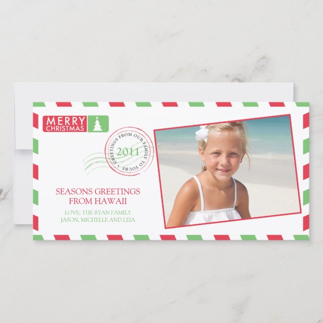 Julhälsningar kort för flygpost (Framsida)