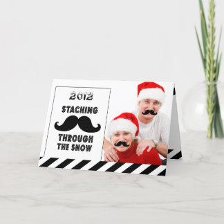 JULHÄLSNINGAR KORT FÖR FUNNY MUSTACHE ANPASSADE