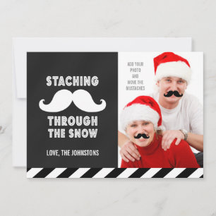 JULHÄLSNINGAR KORT FÖR FUNNY MUSTACHE ANPASSADE