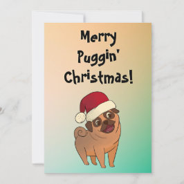 Julhälsningar kort för god jul pug