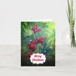 Julhälsningar kort för god jul Retro Träd