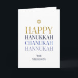 Julhälsningar kort för lycklig Hanukkah Chanukah<br><div class="desc">Faux-simulerad utformning av guld-folie ingår i denna konstruktion. Anpassa anpassningsbarna ovan. Du hittar ytterligare samordningsposter i vår "Lycklig Hanukkah Chanukah"-samling.</div>