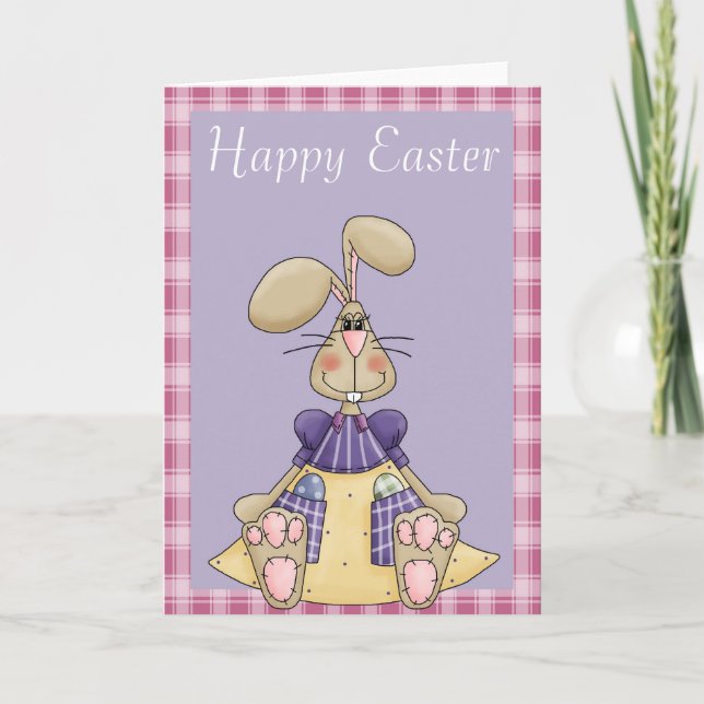Julhälsningar kort för Påsk Girl Bunny Påsk (Framsida)