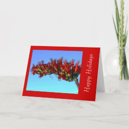 Julhälsningar kort för Red Ocotillo Blooms
