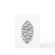 Julhälsningar kort för vit Spruce Cone