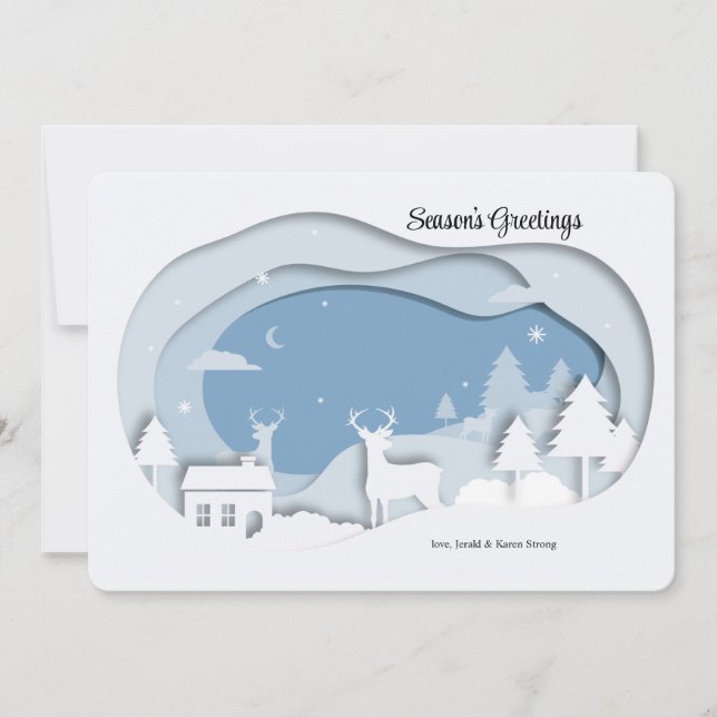 Julhälsningar kort i Skogen (Framsida)