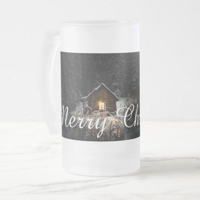 Julhälsningar med Witch House Frostat Ölglas (Framsida vänster)