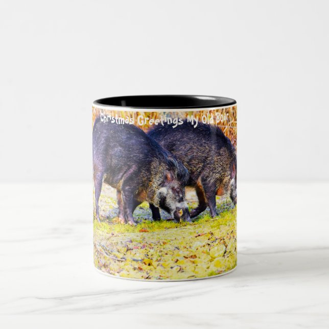 Julhälsningar - min gamla bok Två-Tonad mugg (Center)