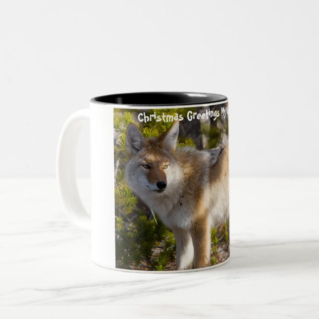 Julhälsningar min gamla Coyote Två-Tonad Mugg (Framsida vänster)