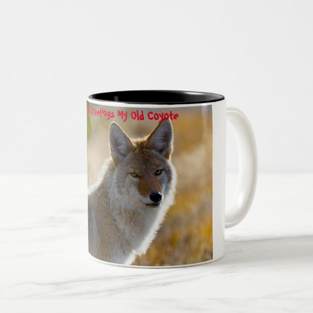 Julhälsningar min gamla Coyote Två-Tonad Mugg (Framsida höger)