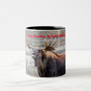 Julhälsningar min jägare-samlare Två-Tonad mugg