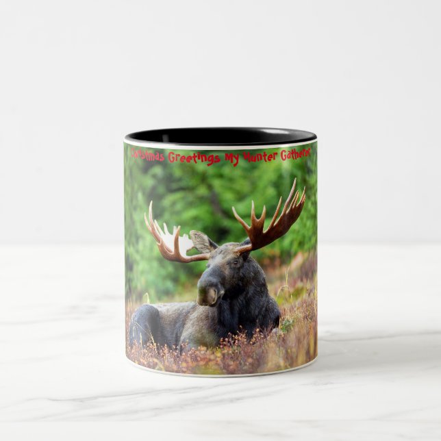 Julhälsningar min jägare-samlare Två-Tonad mugg (Center)