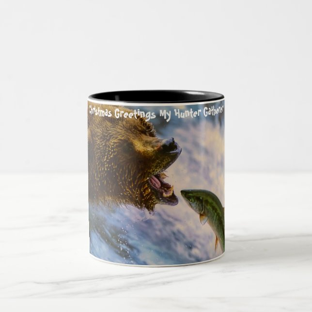 Julhälsningar Mina Hunter Gatherer Två-Tonad Mugg (Center)