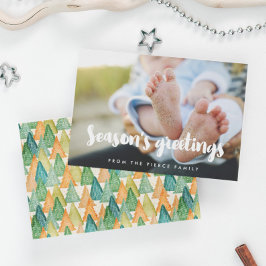 Julhälsningar Modern Familj Foto  Julkort