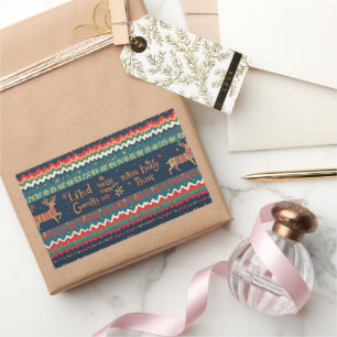 Julhälsningar mönster Design Rektangulärt Klistermärke