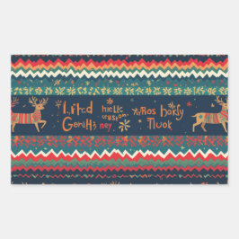 Julhälsningar mönster Design Rektangulärt Klistermärke