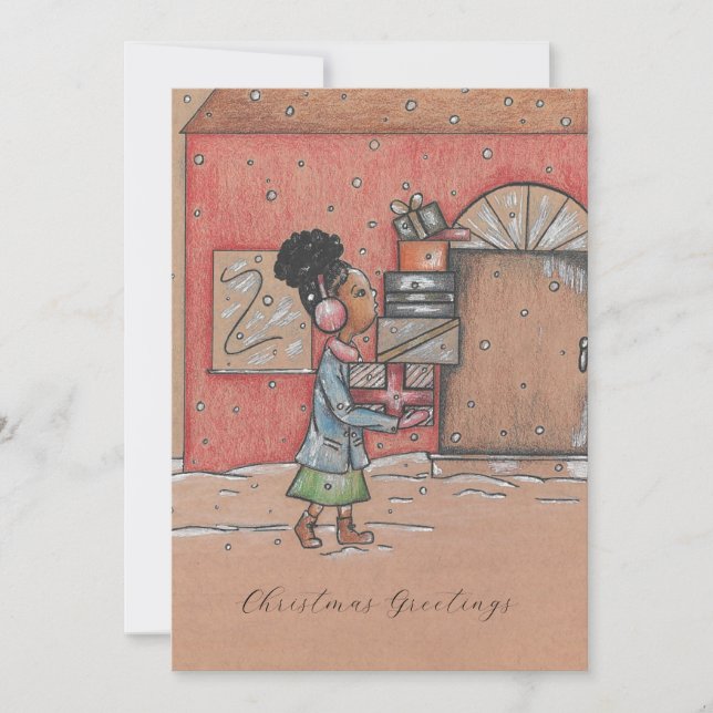 Julhälsningar Nostalgiskt platta Helgdag Julkort (Framsida)