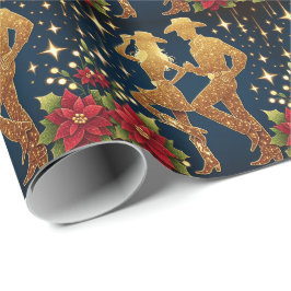 Julhälsningar om Land-dansare vid jul Presentpapper