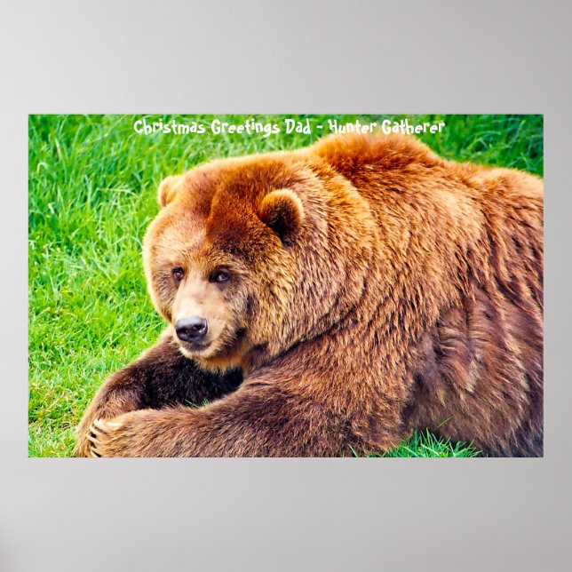 Julhälsningar Pappa Hunter Gatherer Poster (Framsidan)