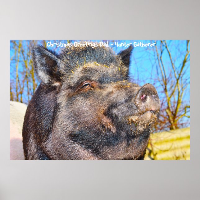 Julhälsningar Pappa Hunter Gatherer Poster (Framsidan)