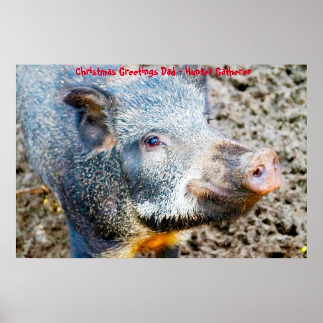 Julhälsningar Pappa Hunter Gatherer Poster (Framsidan)