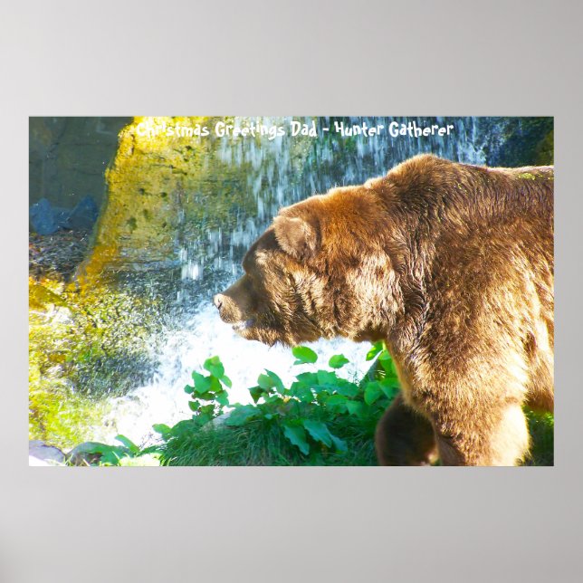 Julhälsningar Pappa Hunter Gatherer Poster (Framsidan)