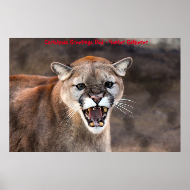 Julhälsningar Pappa Hunter Gatherer Poster (Framsidan)