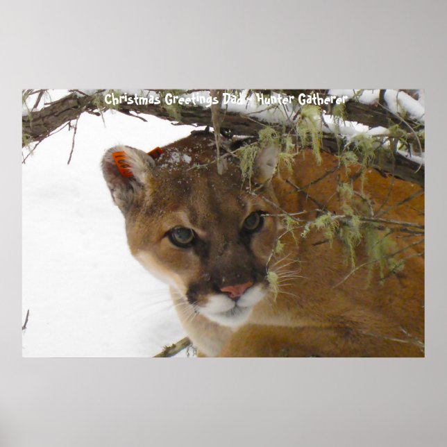 Julhälsningar Pappa Hunter Gatherer Poster (Framsidan)