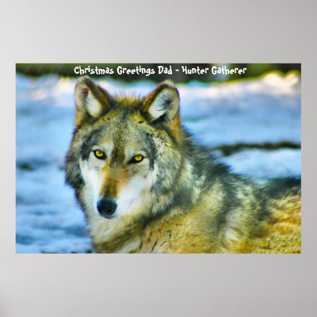 Julhälsningar Pappa Hunter Gatherer Poster (Framsidan)