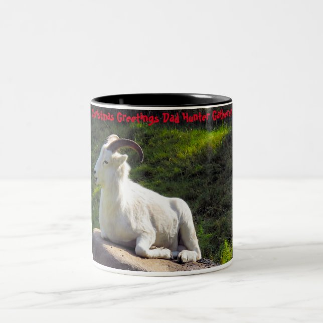Julhälsningar Pappa Hunter Gatherer Två-Tonad Mugg (Center)