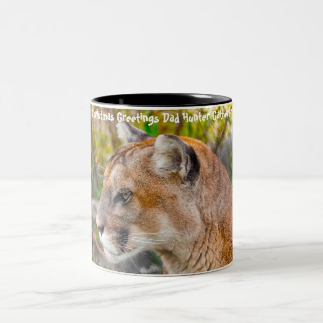 Julhälsningar Pappa Jägare-Samlare Två-Tonad Mugg (Center)