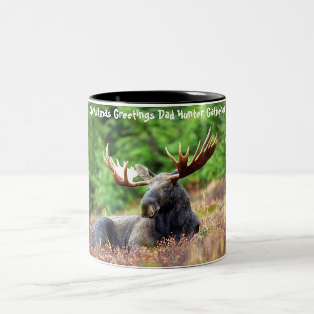Julhälsningar Pappa Jägare-Samlare Två-Tonad Mugg (Center)