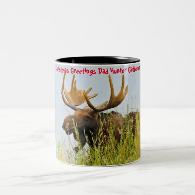 Julhälsningar Pappa Jägare-Samlare Två-Tonad Mugg (Center)