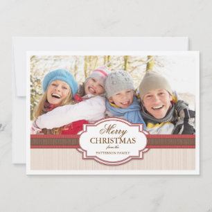 Julhälsningar Red & Tan Elegant Photo Card Julkort