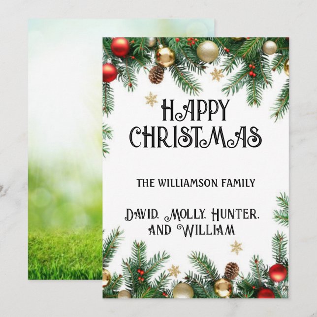 Julhälsningar Semesterkortmanus Gläd dig jul firan Julkort (Fram/baksida)