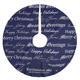 Julhälsningar (Silver) Julgransmatta Borstad Polyester